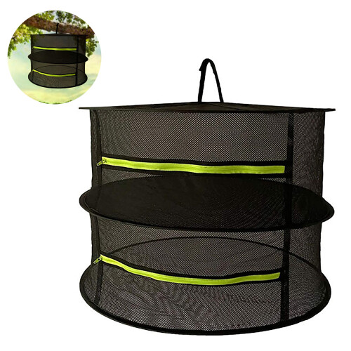 Versatile Herb Drying Rack, Collapsible Hanging Mesh Dry Net With Yellow Zipper, Optimized For Quick Drying And Space Saving, Perfect For Herbs, 1