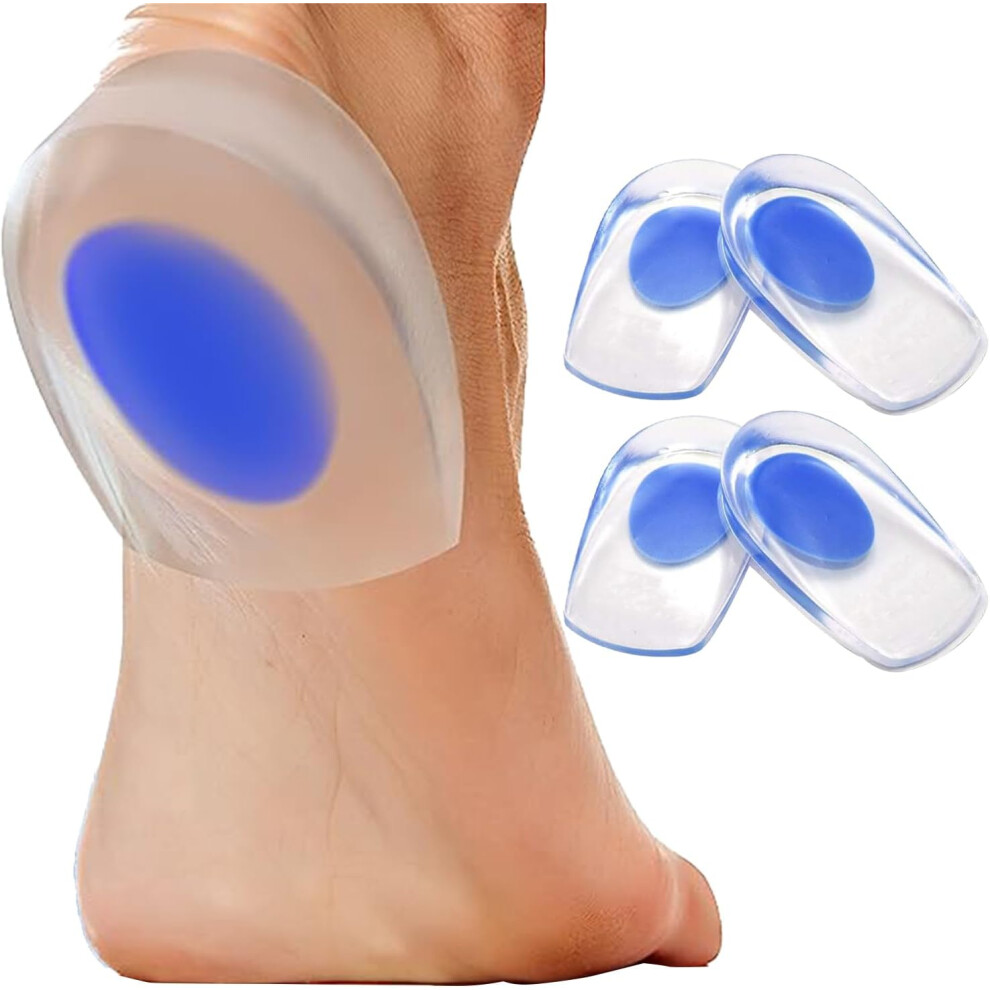 Gel Heel Cushion Pads, Plantar Fasciitis Insole with Shoe Insert Protectors for Heel Pain and Achilles Tendonitis, Medical-Grade Silicone