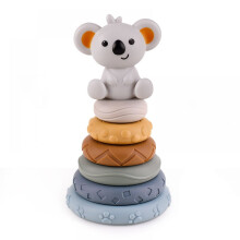 Anéis de empilhar para desenvolvimento infantil, brinquedos sensoriais para bebês, seis peças coloridas para aprimorar a coordenação motora