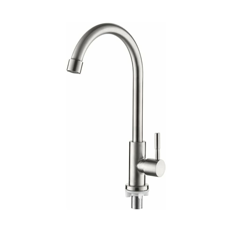 Splash-Proof Kitchen Faucet With 30% Water Saving, High Arc Spout Single Handle Tap Sus304 Stainless Steel For Yard Bar Sink, Brushed Nickel Finish 9433291693148