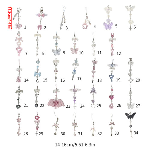 Bowknot Heart Bead Keychain Pendant Hanging-Section 4 1