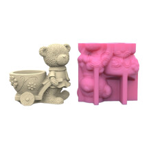 Lovely Bear Gypsum Silicone Mold DIY Succulent Concrete Flower