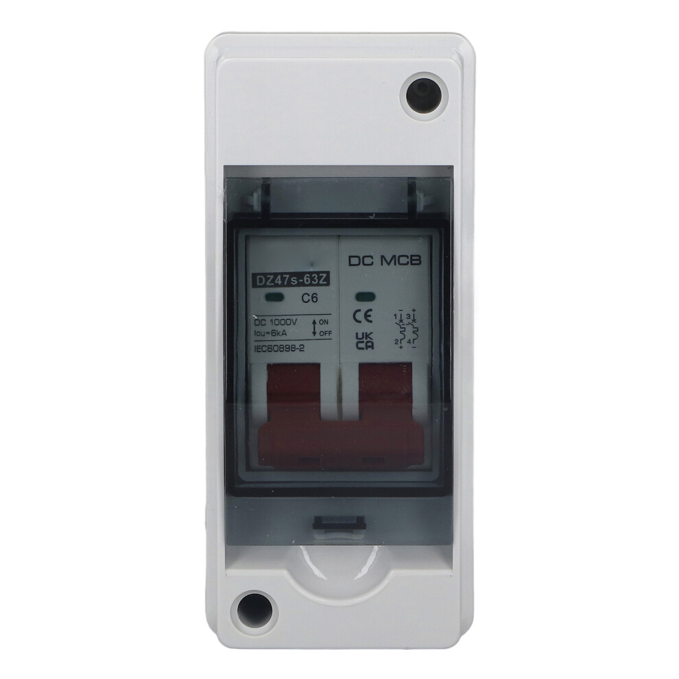 Dz47s-63Z 2P 1000V Dc 6A Waterproof Circuit Breaker Ip65 For Pv Solar 8401371372574