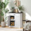 Homcom HOMCOM Sideboard Storage Cabinet with Thick Tabletop and 2 Barn Doors White 1