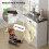 Homcom HOMCOM Sideboard Storage Cabinet with Thick Tabletop and 2 Barn Doors White 7