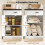 Homcom HOMCOM Sideboard Storage Cabinet with Thick Tabletop and 2 Barn Doors White 5
