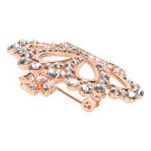 Weiße Rhinestone-Kronenbrosche für Damen - Legierung