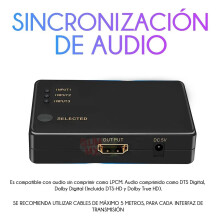 4K HD Multimedia Interface Switcher 3-in-1 Out IR Remote 5W