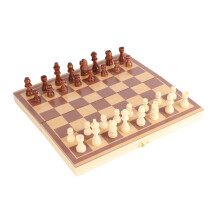 Foldable Wooden Chess Set for Family Fun Portable and Lightweight