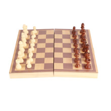 Coffret d’échecs en bois pliable pour famille, portable et léger