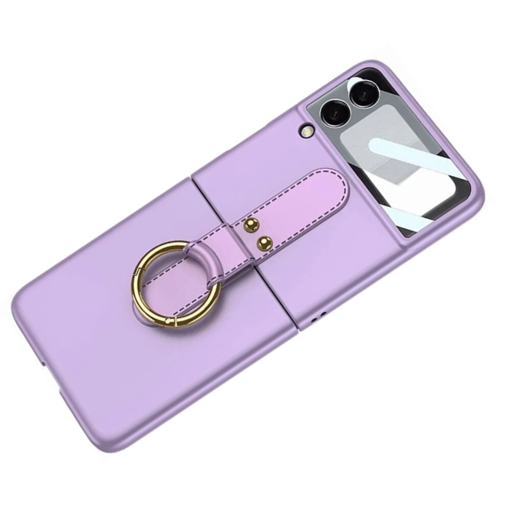 Phone Case For Samsung Galaxy Z Flip 3 With Screen Protector & Kickstand Purple 7681380665022
