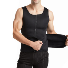 Camisetta Sauna Traspirante Nera L con Doppio Fermo Confortevole per la Perdita di Peso