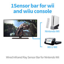 Wired Infrared Sensor Bar Receiver for Wii & Wii U Console, ABS