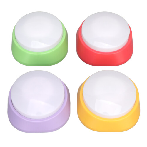 4 Pack Multicolor Voice Recording Buttons for Pet Communication, ABS Durable Materials