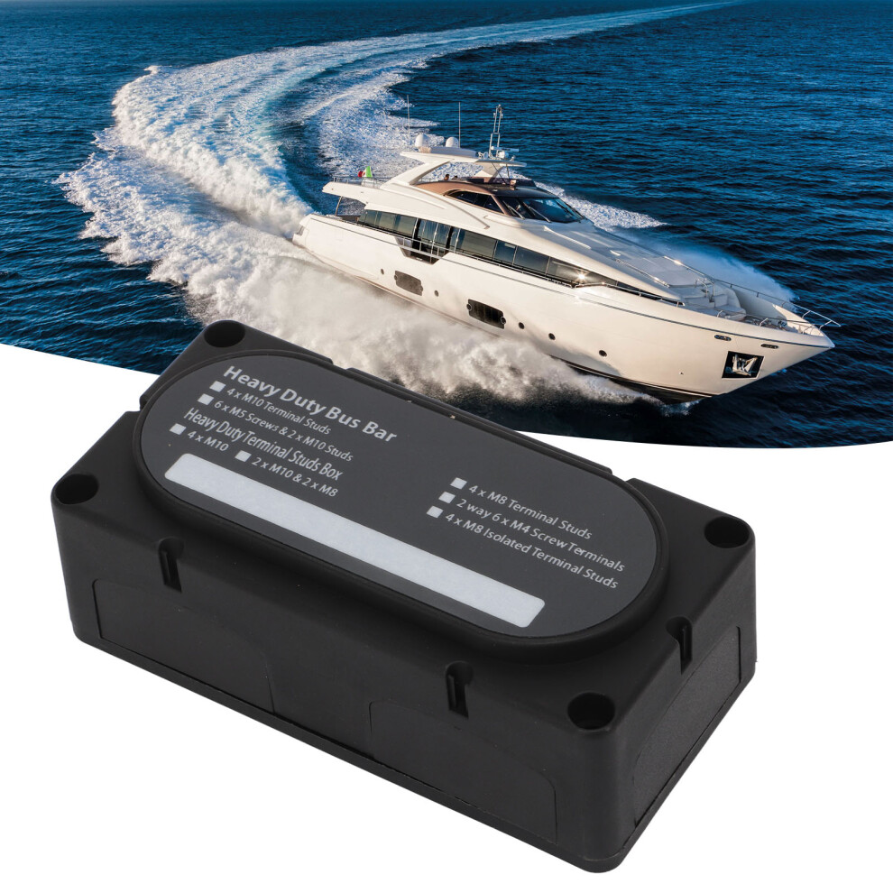 Power Distribution Block 4 Post 100A Dual Busbar For 12-48V Vehicles, Marine 7681371377866