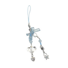 Lovely Phone Chain Ornament Heart Beaded Cellphone-Style 3