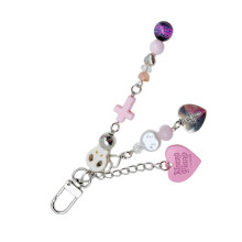 Unique and Stylish Beaded Keyring Dark Themed- Pink