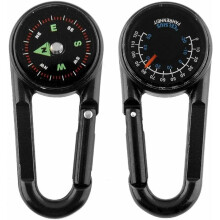 Portable Adventure Mate, Outdoor Hiking Multifunction 3 In 1 Carabiner Clip With Compass And Thermometer, Perfect For Camping Climbing Hunting Travell