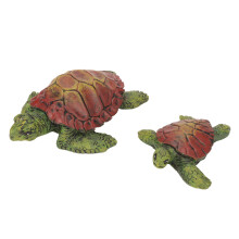 Miniaturas de tartarugas para decoração de jardim de fadas, jardim externo, tartaruga realista para quintal, conjunto de tartaruga mãe e filhotes