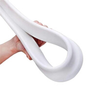Shower Screen Seal Strip, Flexible PVC Dam Barrier, White, Curbless Showers Compatible, Bathroom Seal Strip