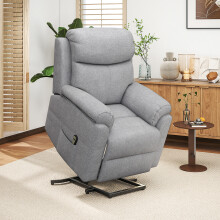 HOMCOM Power Lift Chair Electric Riser with Remote and Massage, Grey