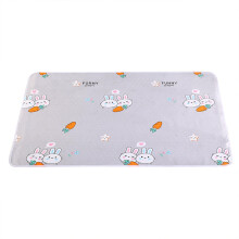 Potty Training Bed Pad 50x70cm Waterproof Mattress Protector for Kids LeakProof Absorbent Changing Pad Gray White Rabbit
