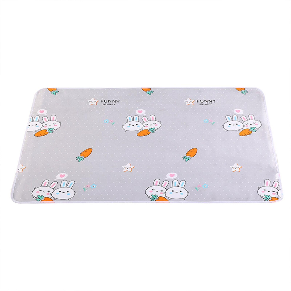 Potty Training Bed Pad 50X70cm Waterproof Mattress Protector For Kids Leakproof Absorbent Changing Pad Rabbit Gray/White