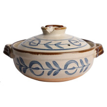 Ceramic Casserole Pot with Lid 1.2L Terracotta Clay Cooking Pot Heat Retention Durable