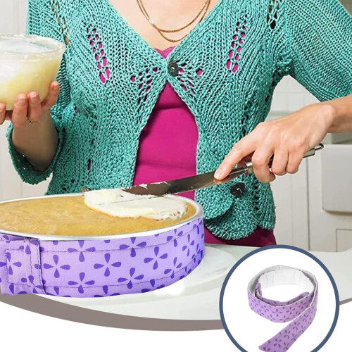 Cake Strips for Baking, Even Baking Moist Level Cakes, Absorbent Thick Cotton, Insulated Ring, Adjustable Design Reusable Baking Strips, Flat Top 1