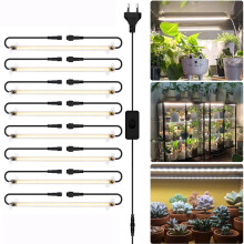 Lâmpadas de cultivo com temporizador de ciclo de 24 horas, temporizador automático de ligar/desligar, espectro completo, para plantas de interior,