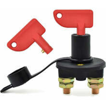 Interruttore di disconnessione batteria per impieghi gravosi per applicazioni a 12-24 V, isolatore batteria con chiave e coperchio impermeabili,