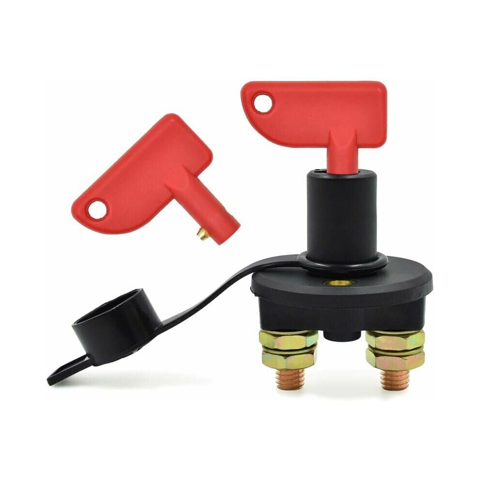 Battery Kill Switch For Automotive And Marine Use, Battery Isolator With Waterproof Cover And Key, On Off Battery Master Switch For 12 24V Systems, 9340959518548