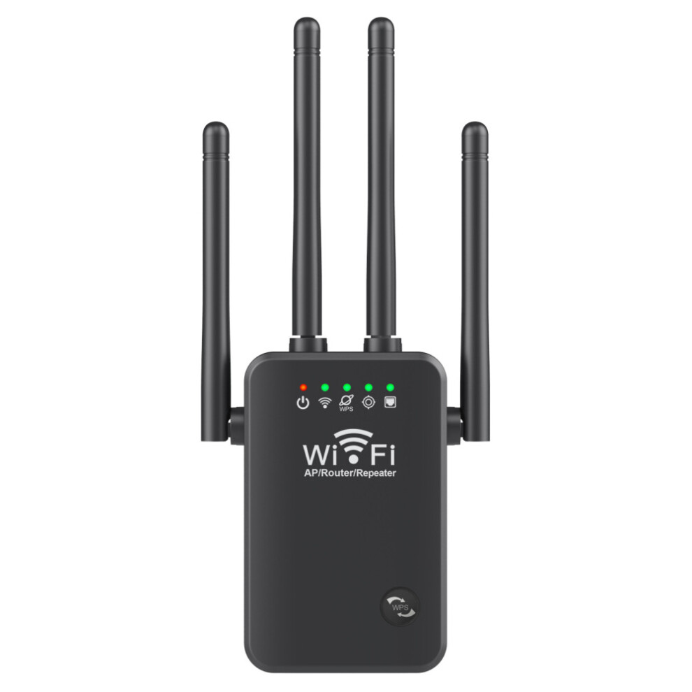 Powerful WiFi Range Extender For Home And Office, 1200Mbps Dual Band 2.4G And 5G Signal Booster, With Ethernet Port And Ap Mode, 4 Antennas For 360