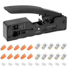 Heavy Duty Crimping Tool for Ethernet Cables, Labor Saving Design Reduces User Fatigue, Frosted Handle with Dovetail Crimping Interface for CAT6
