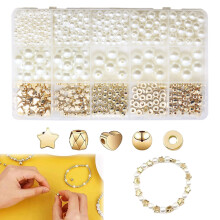 Künstler-Traumset, Perlen für Schmuck: Verschiedene Größen und Stile, Elegantes Perlenbastelset, DIY-Set für Erwachsene, Inklusive