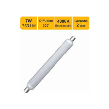 Neutral White LED Lamp, Glass, 7W S19 Base, 300 Degrees Angle, 30,000 Hours Lifespan, Energy Consumption of 7 KWh per 1000 Hours, Ideal for Office Use