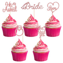 Palitos decorativos para cupcakes em papelão brilhante de alta qualidade, com design vazado, ideais para decoração de cupcakes de casamento, 20