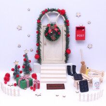Guirlanda de Natal em miniatura com acabamento realista para decoração de quarto, enfeites em escala com detalhes requintados, perfeitos como