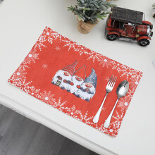 Festive Christmas Placemats Set, Durable Linen Fabric Non-Slip For Indoor Use, Heat Resistant Place Mats 4 Pack