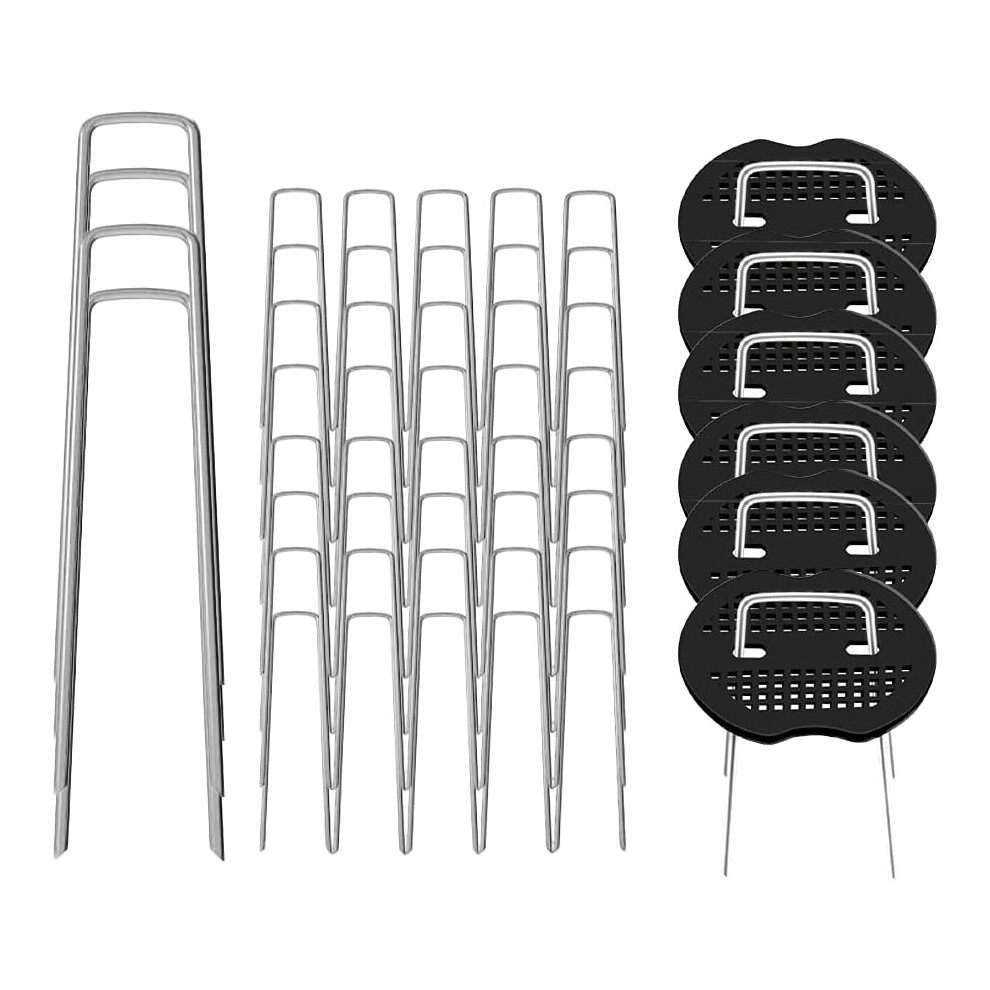 Landscape Staples Galvanized Steel, Sharp End Design For Quick Deployment, Garden Stakes With Trapezoidal Soil Tension For Stability, Suitable For 9441426950400