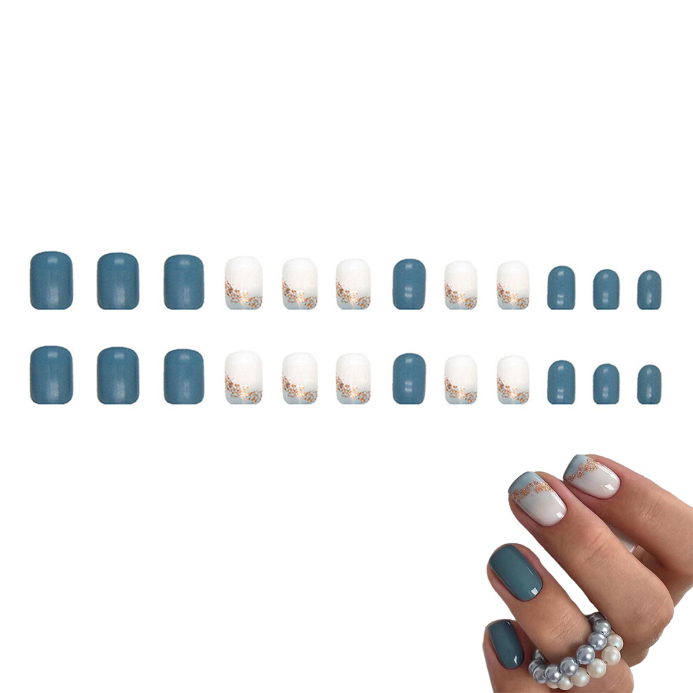 Reusable Press On Nails with Easy to Apply Gel Polish, Unique Design Offers Long Lasting Safe Wear for Women's Daily Wear