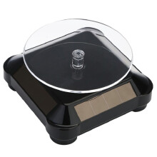 Automated Solar Turntable, Versatile 360 Rotating Stand for Display, Supports Multiple Power Sources Including Solar, AA Battery, and Strong