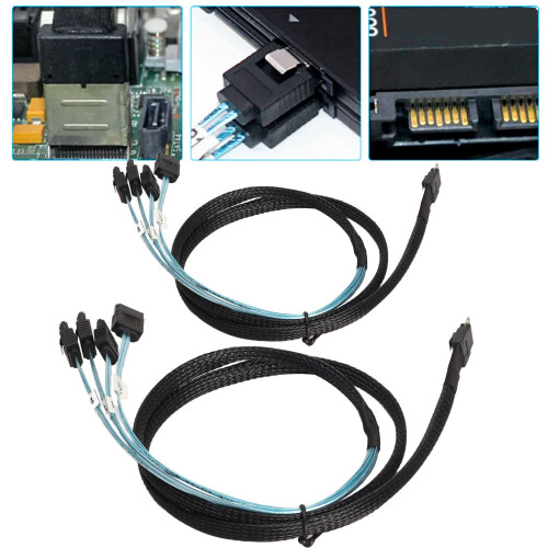 High Density Storage Cable with Reliable Data Transfer, Fast Data Access SAS Breakout Cable for RAID Controller Compatibility Featuring Stainless 1