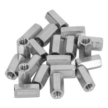 20Pcs M6 Stainless Steel Hex Coupling Nuts Rust Resistant Connector Silver
