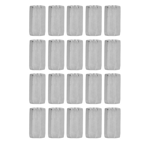 20Pcs M6 Stainless Steel Hex Coupling Nuts Rust Resistant Connector Silver 1