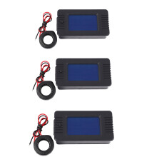 3X Newest AC 6In1 220V 100A Single Phase Digital Panel Amp Volt Current Meter Watt Kwh Power Factor Meter with Coil CT