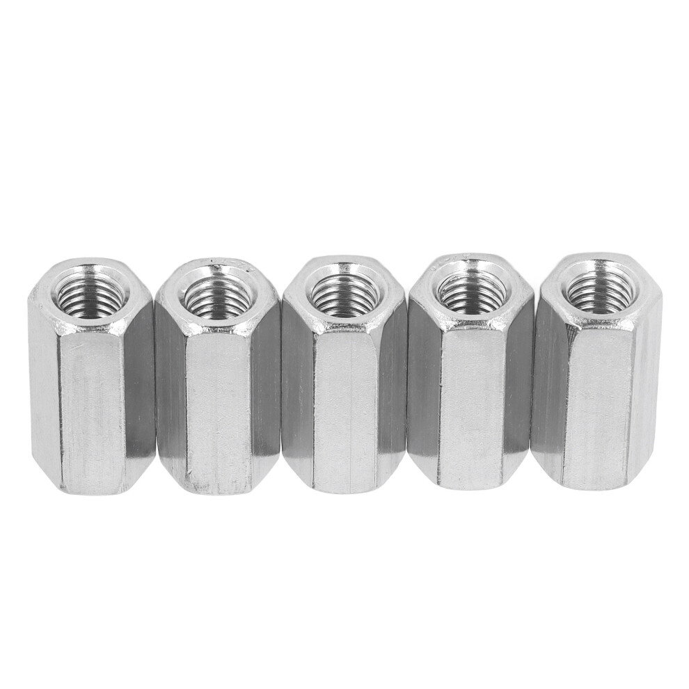 5Pcs M12 X 1.75-19-L40mm Stainless Steel Coupling Nut Fastener Set 4141371400085