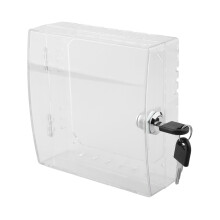 1x transparante thermostaatkap met slot acryl thermostaat lockbox met 2 sleutels AC lockbox cover thermostaat beveiliger 16x15x6 cm