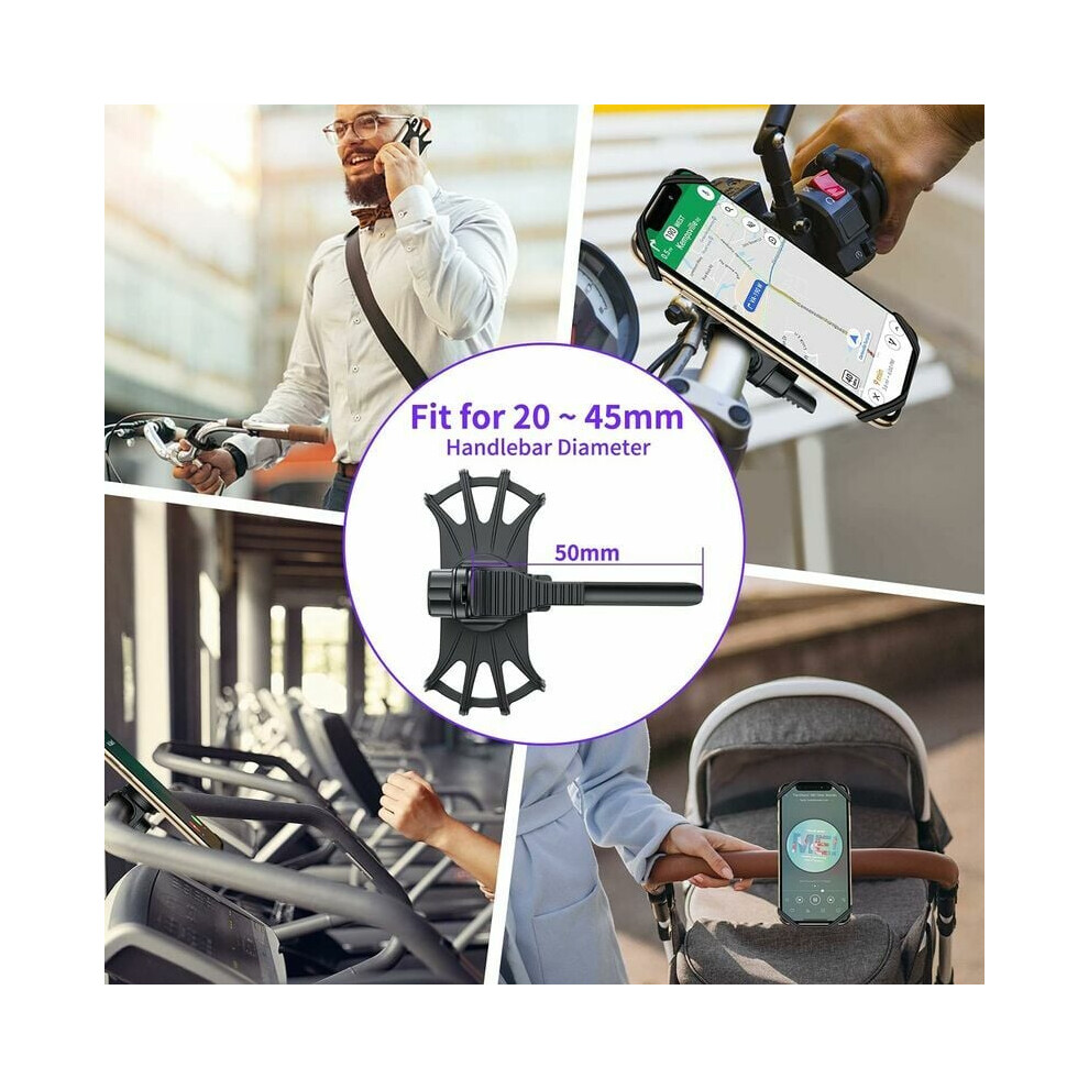 Detachable Bike Phone Holder, Wide Compatibility With 360 Rotation, Secure Silicone Mount For 4.0-6.5 Inch Smartphones, Universal Handlebar Phone 9405630758641