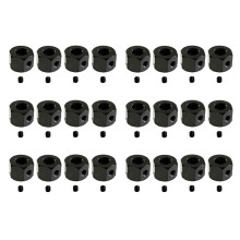 24PCS 5mm to 12mm Metal Combiner Wheel Hub Hex Adapter for WPL D12 C14 C24 B14 B16 MN D90 D91 RC Car Upgrade Parts,Black